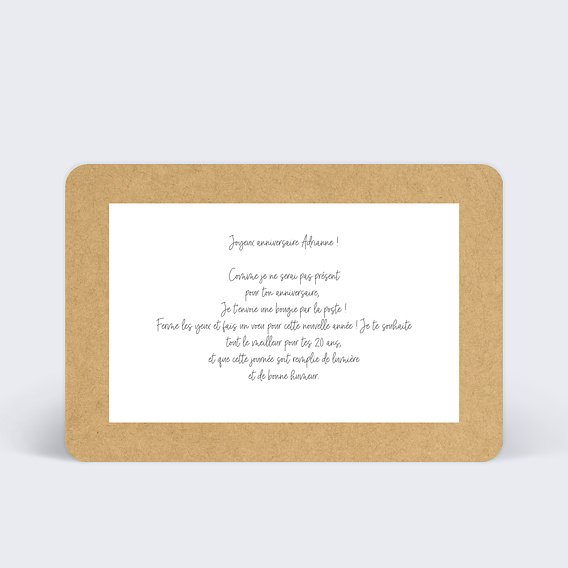 Carte anniversaire Bucolique Verso