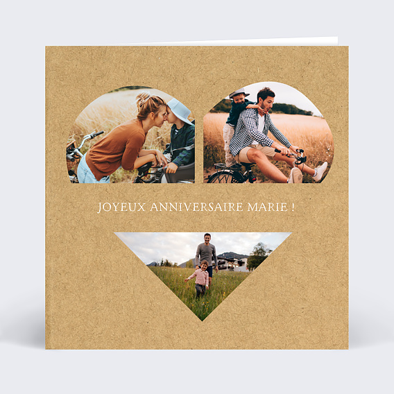 Carte anniversaire Déclaration d'Amour Recto