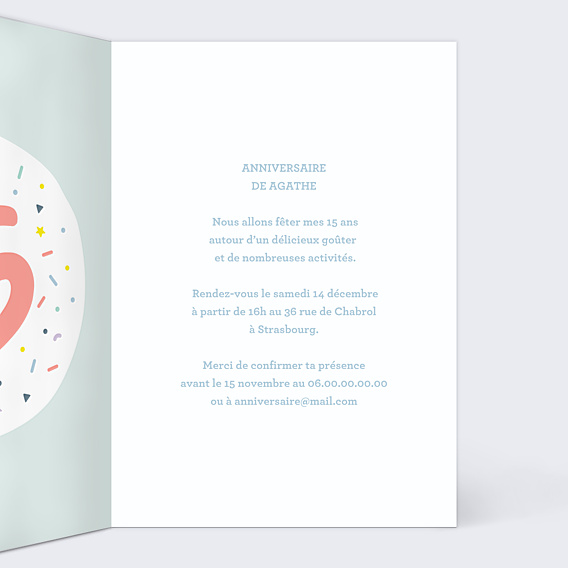 Invitation Anniversaire Enfant 15 ans