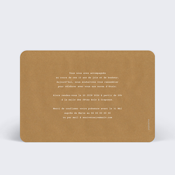 Invitation anniversaire de mariage Vintage
