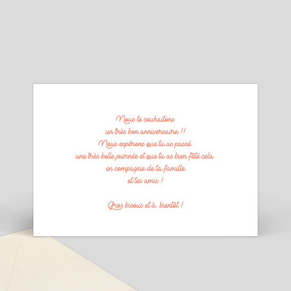 Carte anniversaire enfant Fleurs Souhait Verso