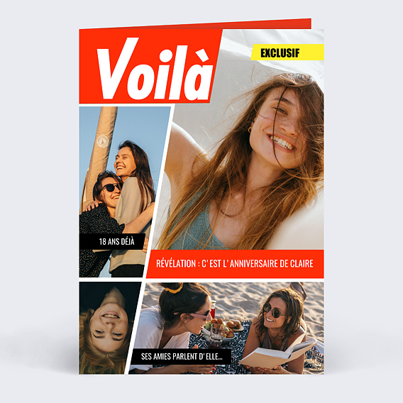 Carte anniversaire adulte Voilà Magazine