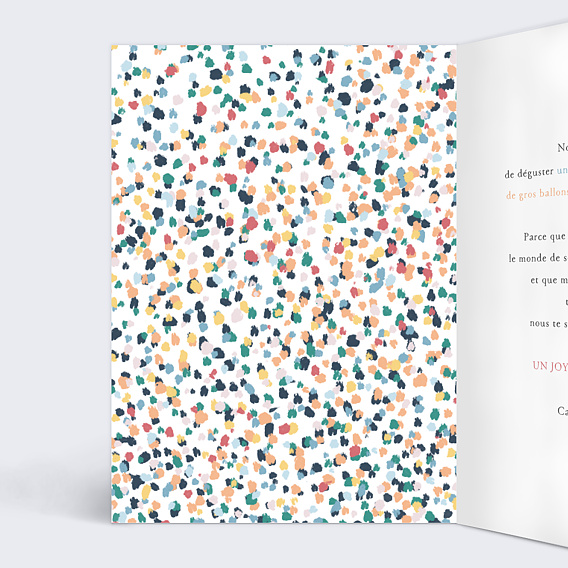 Carte anniversaire Ballons Intérieur Gauche