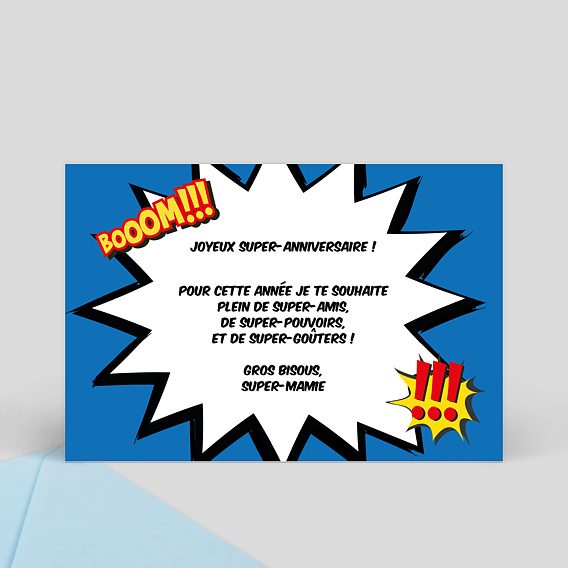 Carte anniversaire enfant Bat Anniversaire Verso