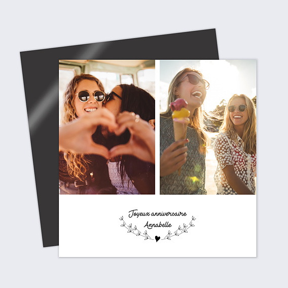 Carte anniversaire Coeur Bucolique