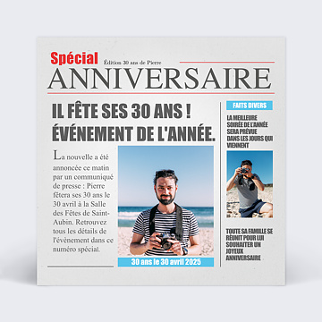 Anniversaire Adulte Journal