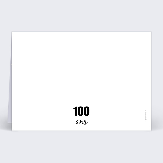 Carte anniversaire 100 ans Verso