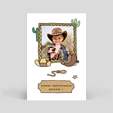 Carte Anniversaire enfant Cowboy