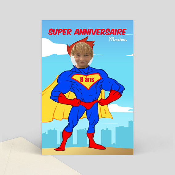 Carte Anniversaire enfant Superman Äge Modifiable