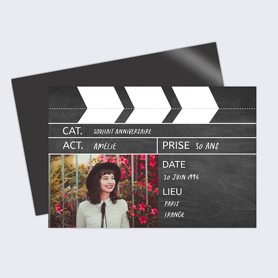 Carte anniversaire Cinéma