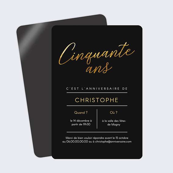 Invitation anniversaire Cinquante Chic