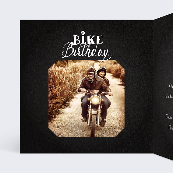 Carte anniversaire Moto Intérieur Gauche