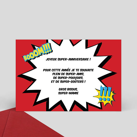 Carte anniversaire enfant Spider Anniversaire Verso