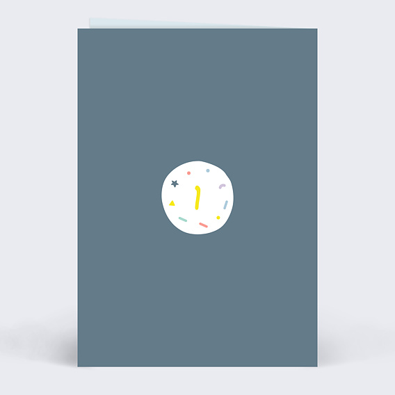Carte anniversaire enfant Ballons 1 an Verso