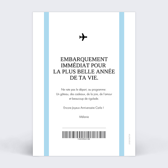 Anniversaire Adulte Billet d'Avion