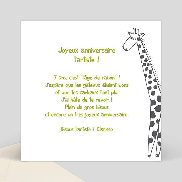 Carte Anniversaire Coloriage Jungle Verso