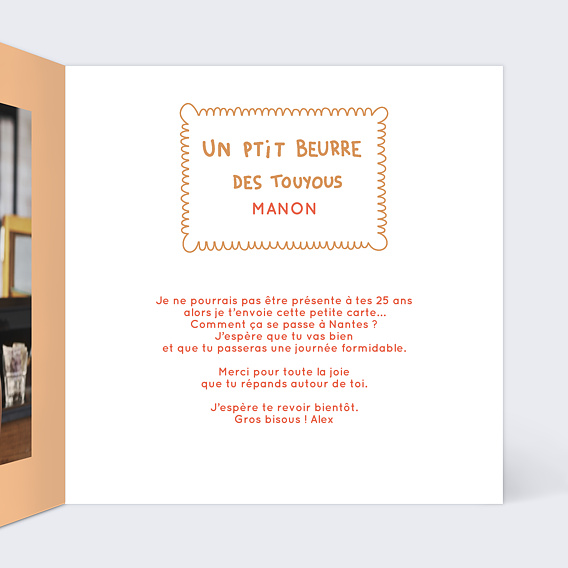Carte anniversaire P'tit Beurre Intérieur Droit