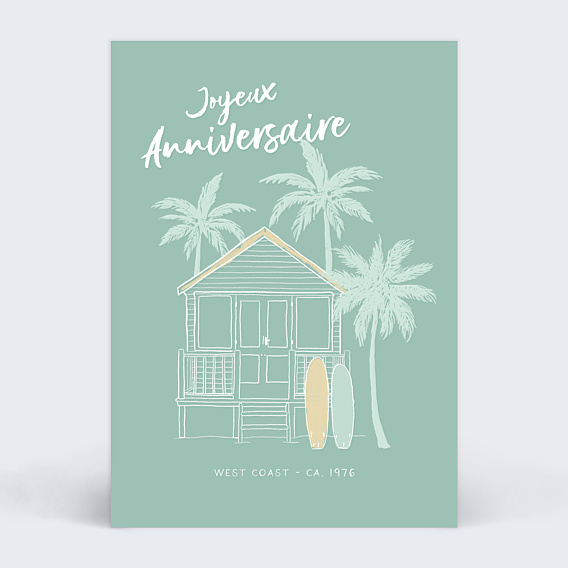 Carte anniversaire Surf