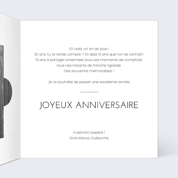 Carte Anniversaire Puzzle Intérieur Droit