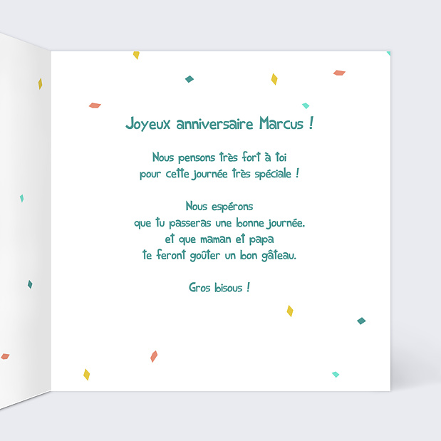 Carte Anniversaire Rébus Cerf Intérieur Droit
