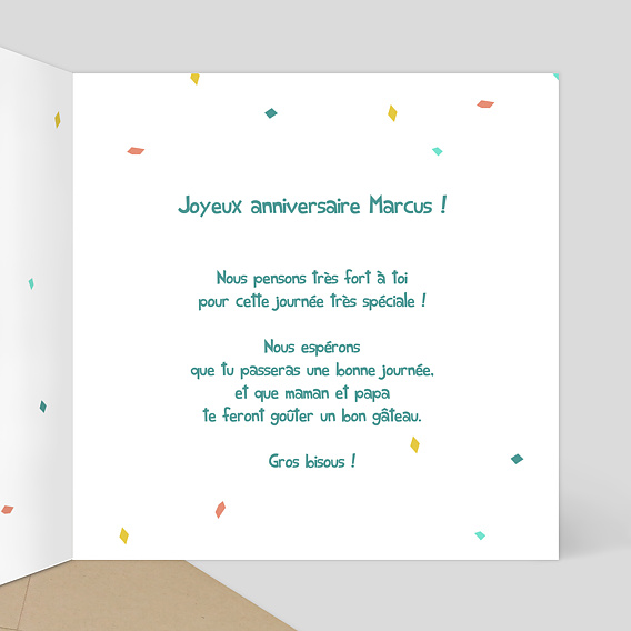 Carte anniversaire enfant Rébus Âne Intérieur Droit