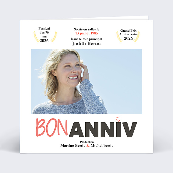 Carte anniversaire Film d'Anniversaire