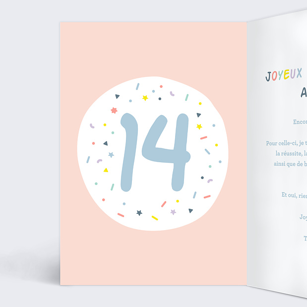 Carte Anniversaire 14 Ans Popcarte