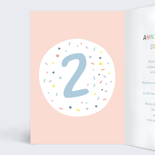 Carte D Invitation Anniversaire Enfant 2 Ans Popcarte