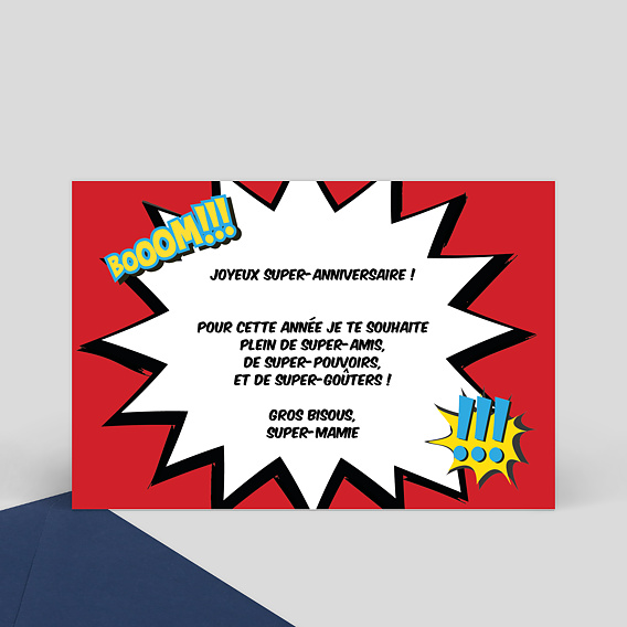 Carte anniversaire enfant Wonder Anniversaire Verso