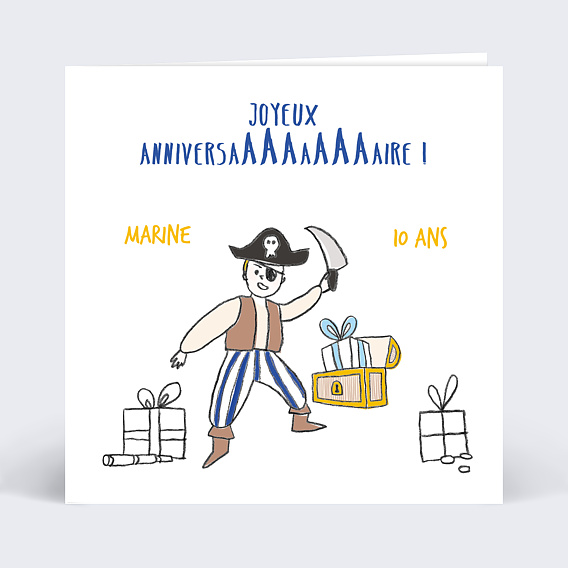 Carte anniversaire enfant À l'Abordage