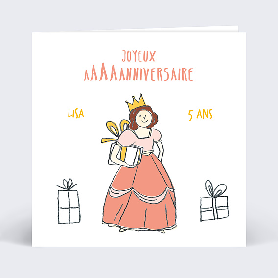 Carte anniversaire enfant Petite Princesse