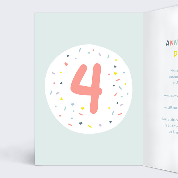 Invitation Anniversaire Enfant 4 Ans Popcarte Invitation Anniversaire Enfant 4 Ans Popcarte