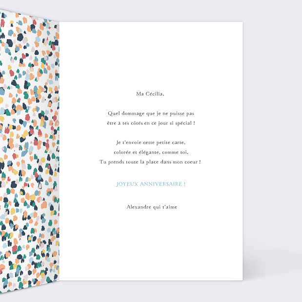 Carte d'Anniversaire Cœur Intérieur Droit