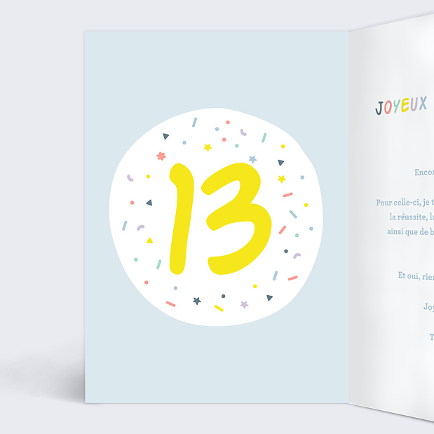 Carte Anniversaire 13 Ans Popcarte