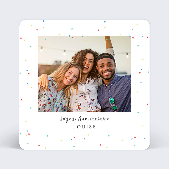 Carte anniversaire Mini Confettis Colorés