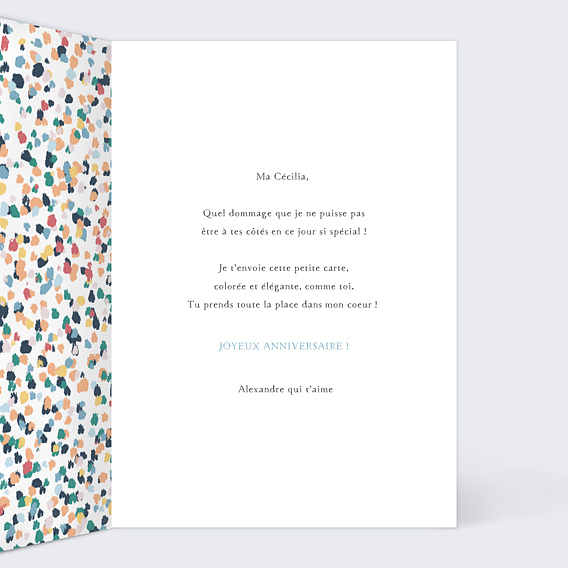 Carte anniversaire Cœur Intérieur Droit