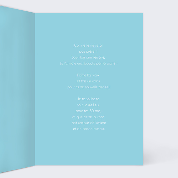 Carte anniversaire Joyeux Anniversaire Bougie Intérieur Droit