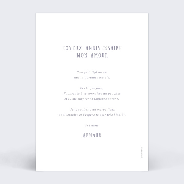 Carte anniversaire épingles Verso