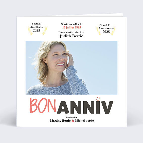 Carte anniversaire Film d'Anniversaire