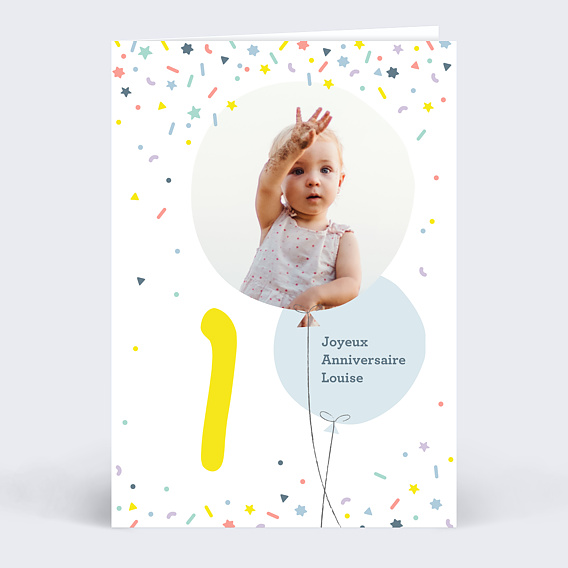 Carte anniversaire enfant 1 an