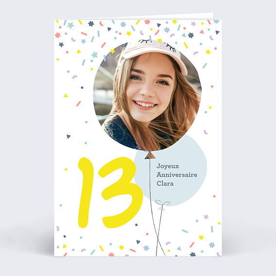 Carte anniversaire enfant 13 ans