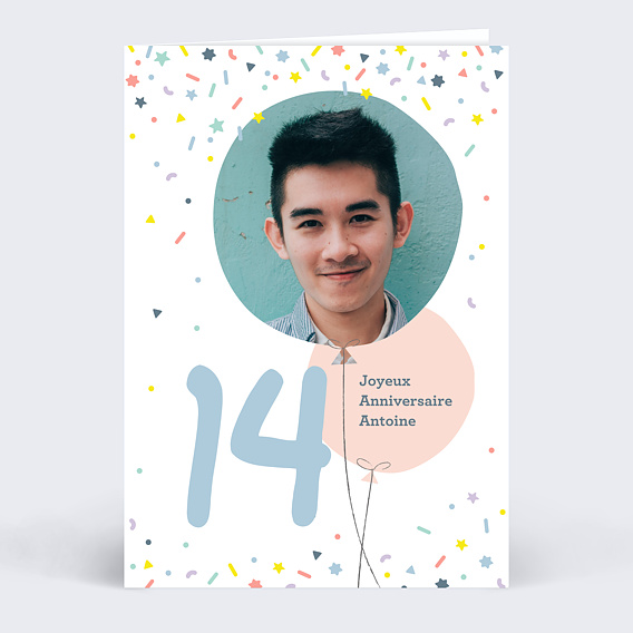 Carte anniversaire enfant 14 ans
