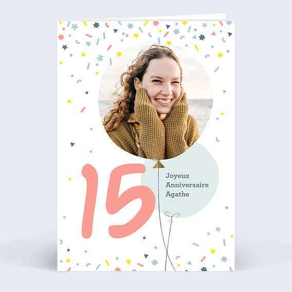 Carte anniversaire enfant 15 ans