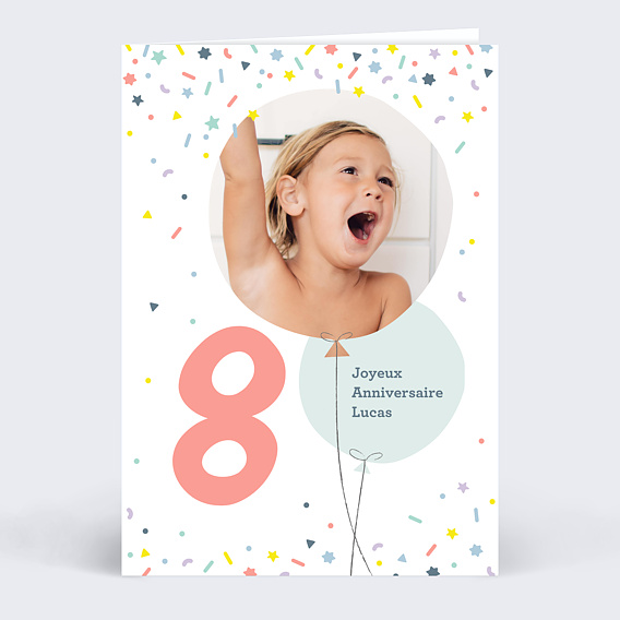 Carte anniversaire enfant 8 ans