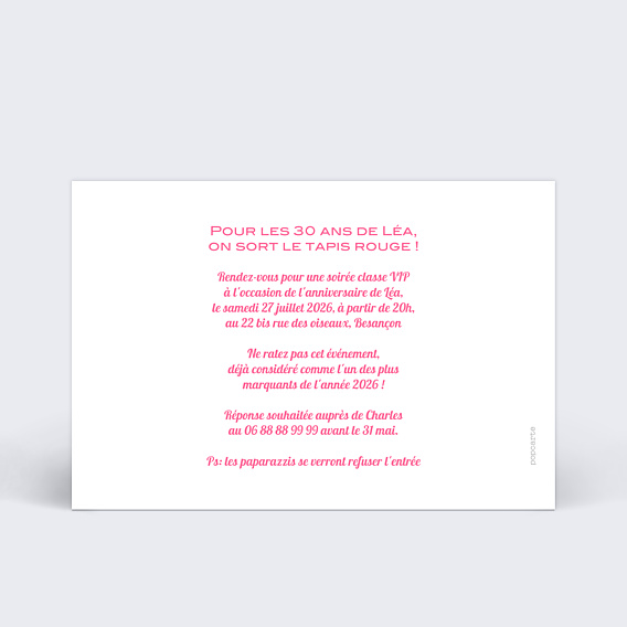 Invitation Anniversaire Adulte Magazine People