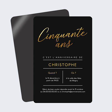 Invitation Anniversaire Adulte Cinquante Chic