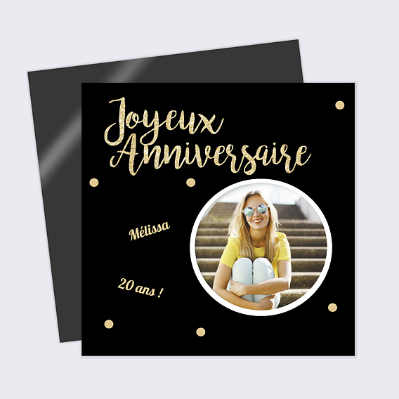 Carte anniversaire Paillettes