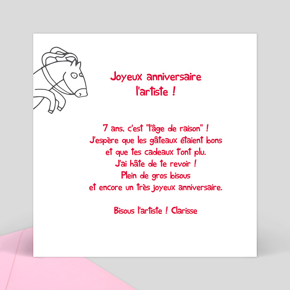 Carte anniversaire enfant Coloriage Château Verso