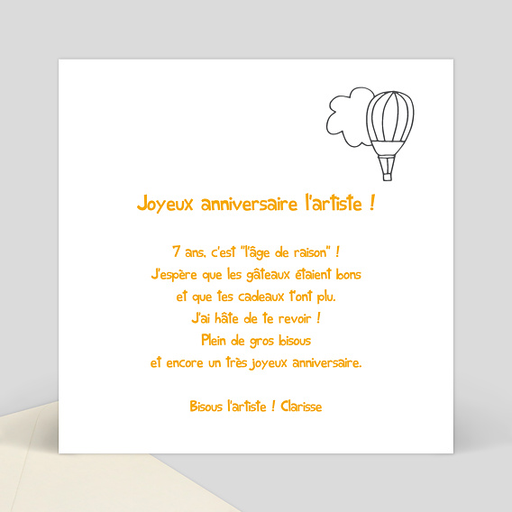 Carte anniversaire enfant Coloriage Fête Foraine Verso