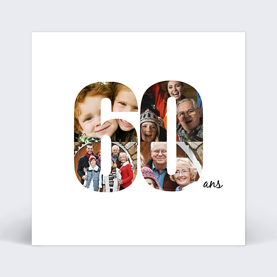 Invitation anniversaire Photos 60 ans